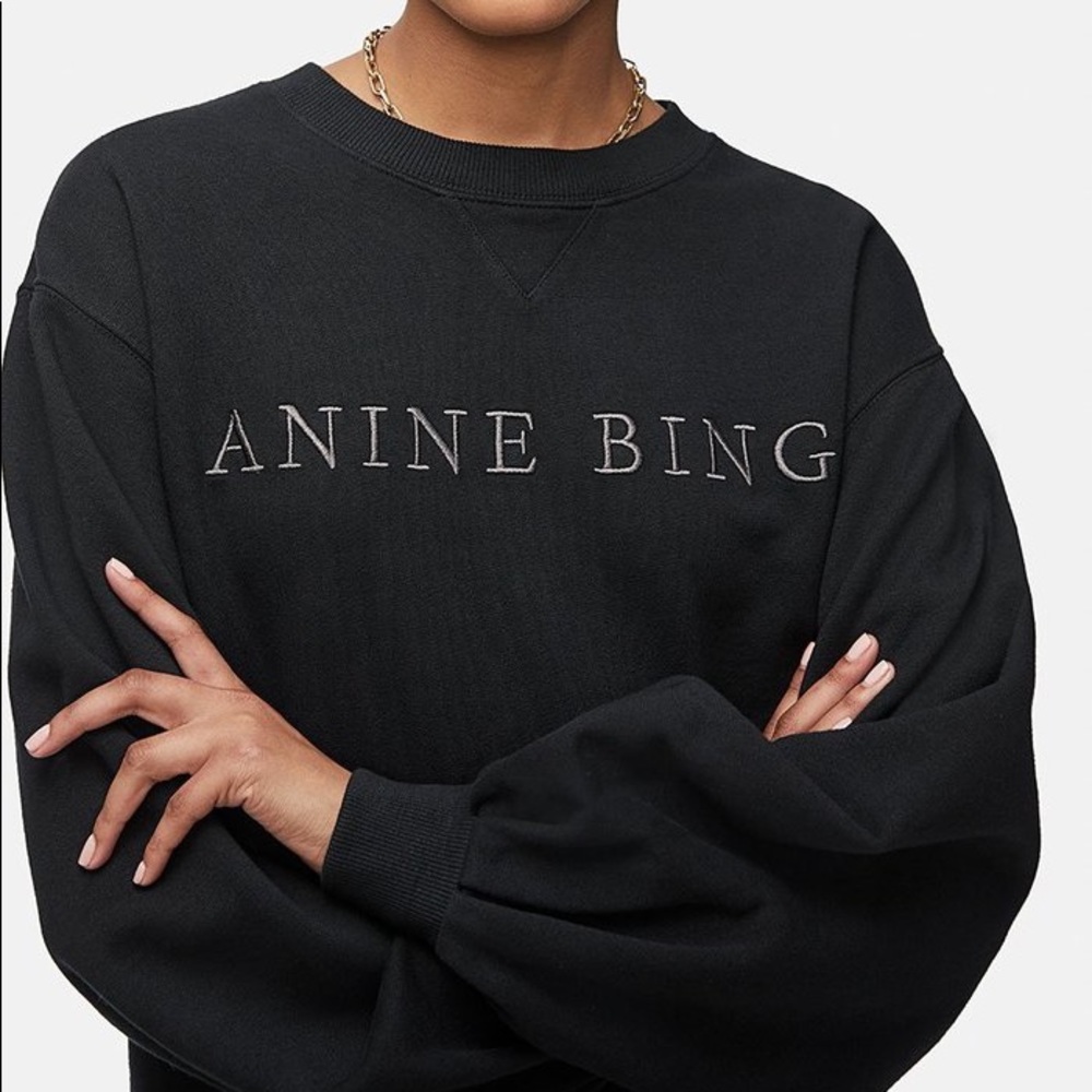 Anine Bing Black Crew Neck Sweater - Picture 2 of 7